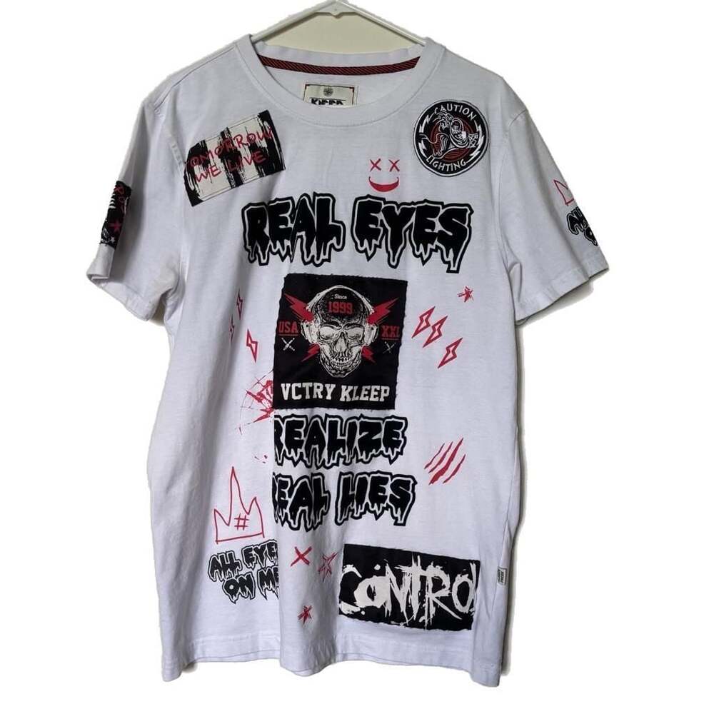 Kleep Mens XL Short Sleeve Graphic T-Shirt Real Eyes Realize Real Lies
